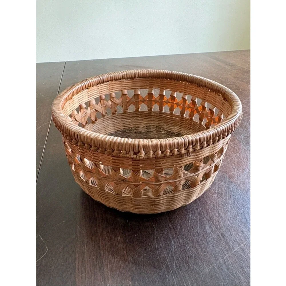 Handwoven Natural Brown Wicker Basket